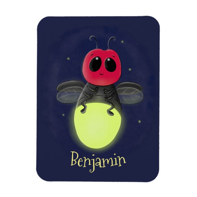 Imán Ilustracion personalizado de luciérnaga de bichos  (Vertical)