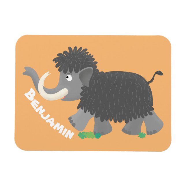 Imán Ilustracion personalizado de mamut torpe (Horizontal)