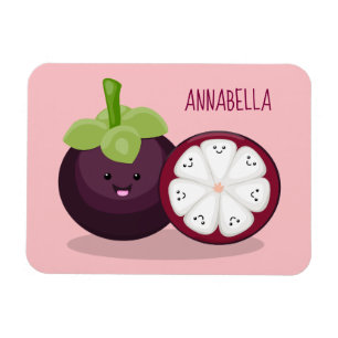 Imán Ilustracion personalizado de mangostino morado