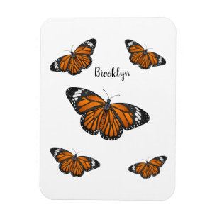 Imán Ilustracion personalizado de mariposa monarca 