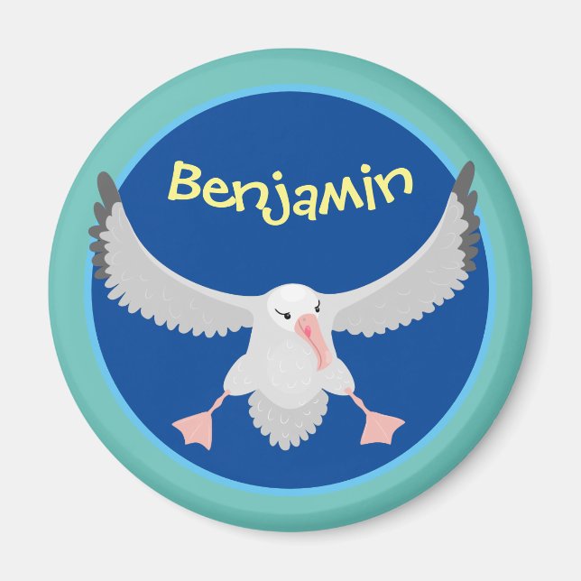 Imán Ilustracion personalizado de pájaro de albatross (Frente)