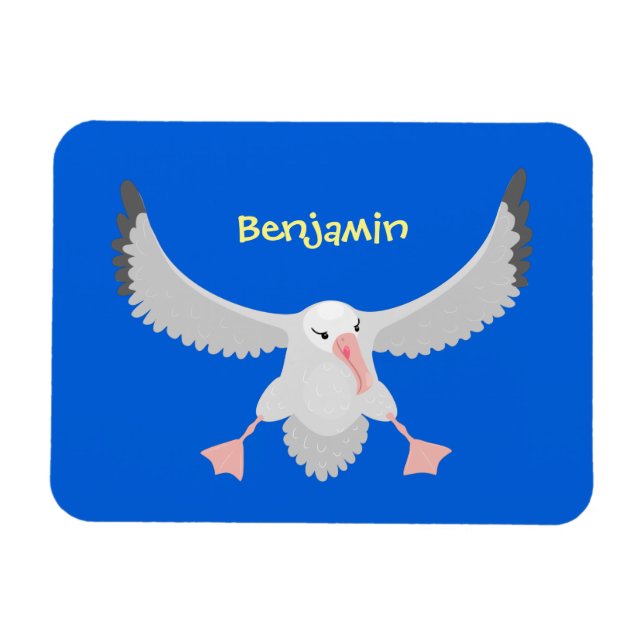 Imán Ilustracion personalizado de pájaro de albatross (Horizontal)