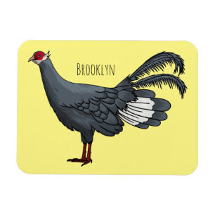 Imán Ilustracion personalizado de pájaro de orejas azul