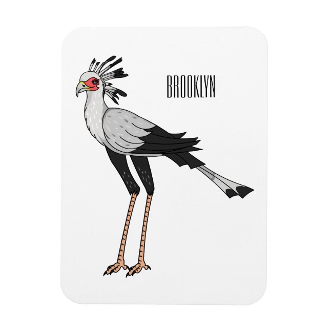 Imán Ilustracion personalizado de pájaro de Secretario (Vertical)