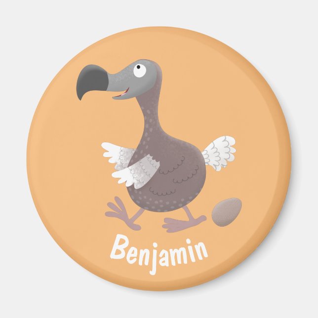 Imán Ilustracion personalizado de pájaro dodo gracioso (Frente)