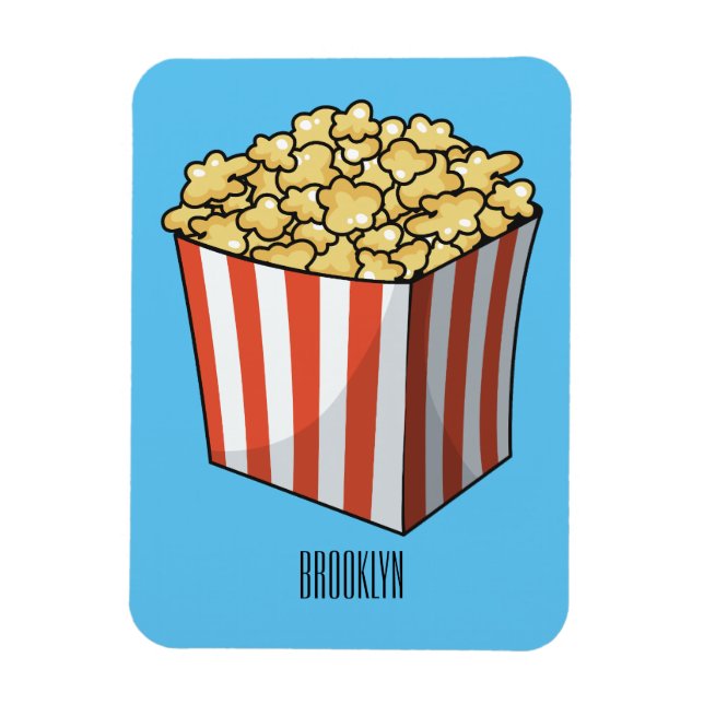 Imán Ilustracion personalizado de palomitas (Vertical)