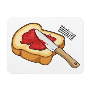 Imán Ilustracion personalizado de pan y mermelada