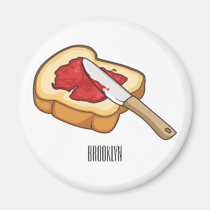Imán Ilustracion personalizado de pan y mermelada