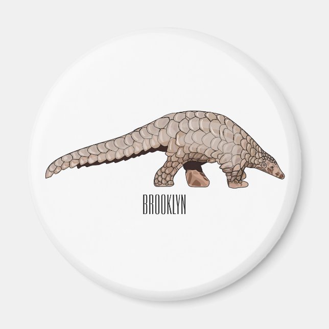 Imán Ilustracion personalizado de Pangolin (Frente)