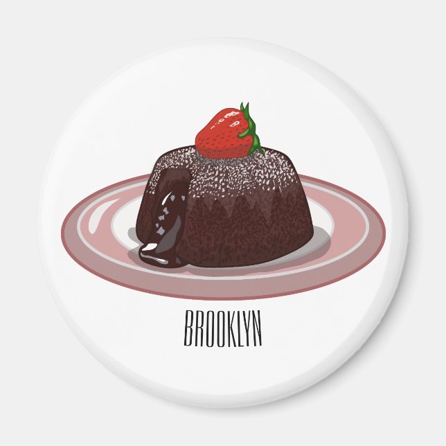 Imán Ilustracion personalizado de pastelitos de lava de (Frente)