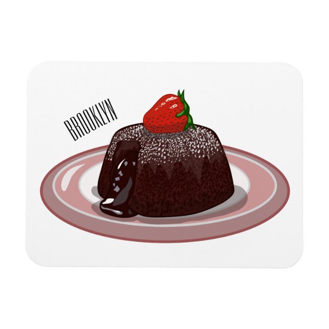 Imán Ilustracion personalizado de pastelitos de lava de (Horizontal)