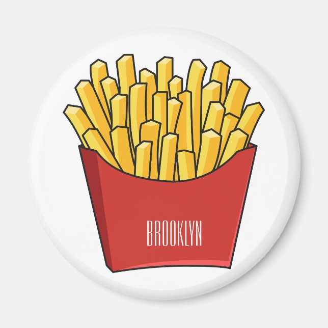 Imán Ilustracion personalizado de patatas fritas (Frente)