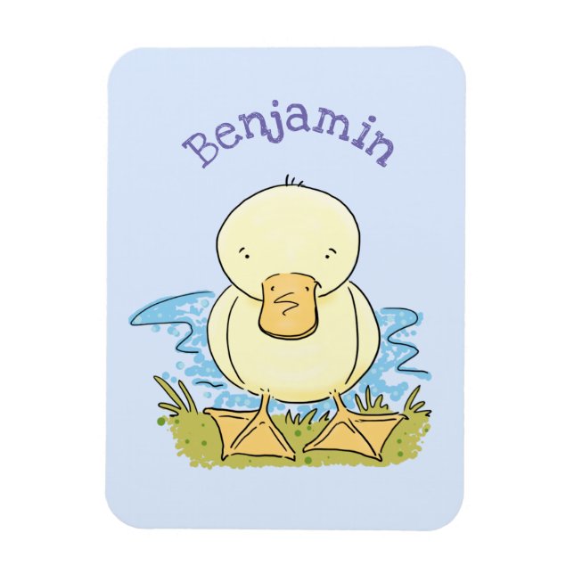 Imán Ilustracion personalizado de pato amarillo (Vertical)