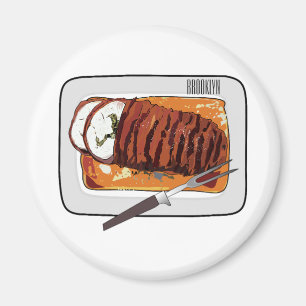 Imán Ilustracion personalizado de pavo asado