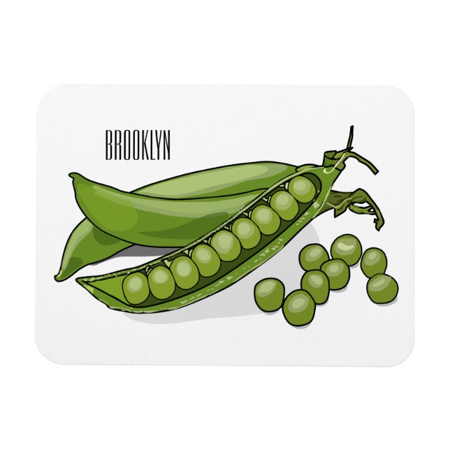 Imán Ilustracion personalizado de Pea (Horizontal)