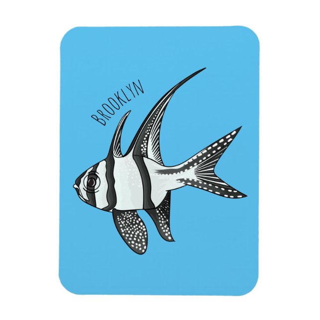 Imán Ilustracion personalizado de peces cardinales de B (Vertical)