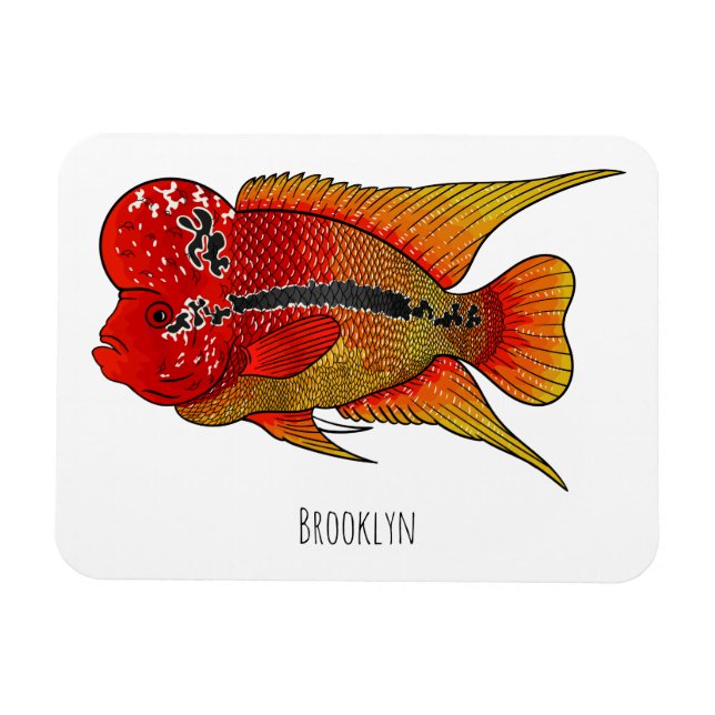 Imán Ilustracion personalizado de peces cíclicos de cue (Horizontal)
