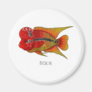 Imán Ilustracion personalizado de peces cíclicos de cue