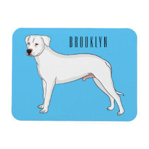 Imán Ilustracion personalizado de perro argentino Dogo