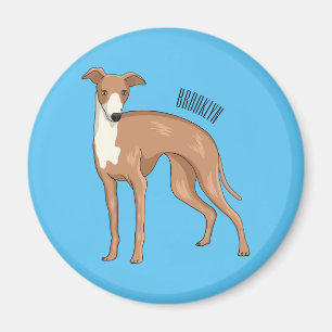 Imán Ilustracion personalizado de perro de Greyhound