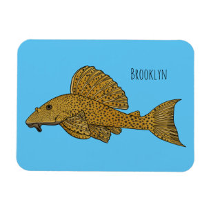 Imán Ilustracion personalizado de pescado Pleco