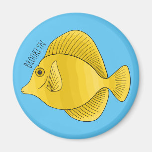 Imán Ilustracion personalizado de pescado tango amarill