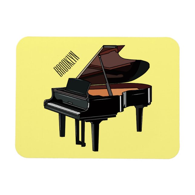 Imán Ilustracion personalizado de piano (Horizontal)