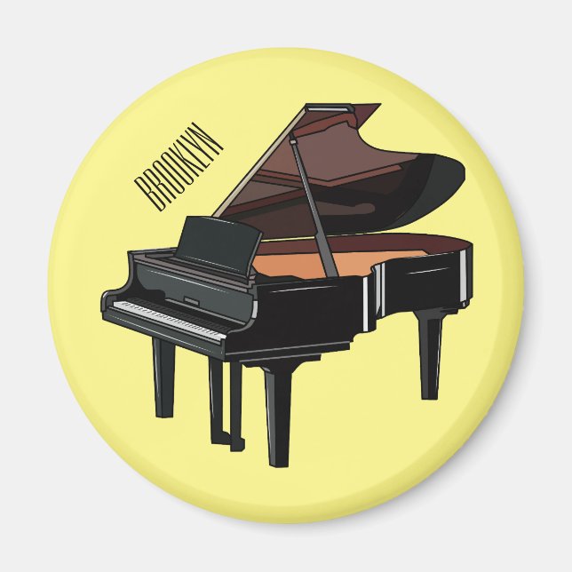 Imán Ilustracion personalizado de piano (Frente)