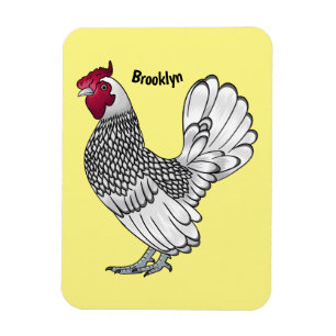 Imán Ilustracion personalizado de pollo de Sebright
