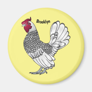 Imán Ilustracion personalizado de pollo de Sebright
