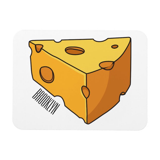 Imán Ilustracion personalizado de queso (Horizontal)