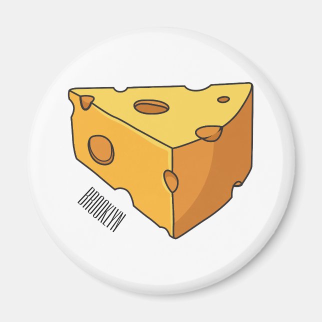 Imán Ilustracion personalizado de queso (Frente)
