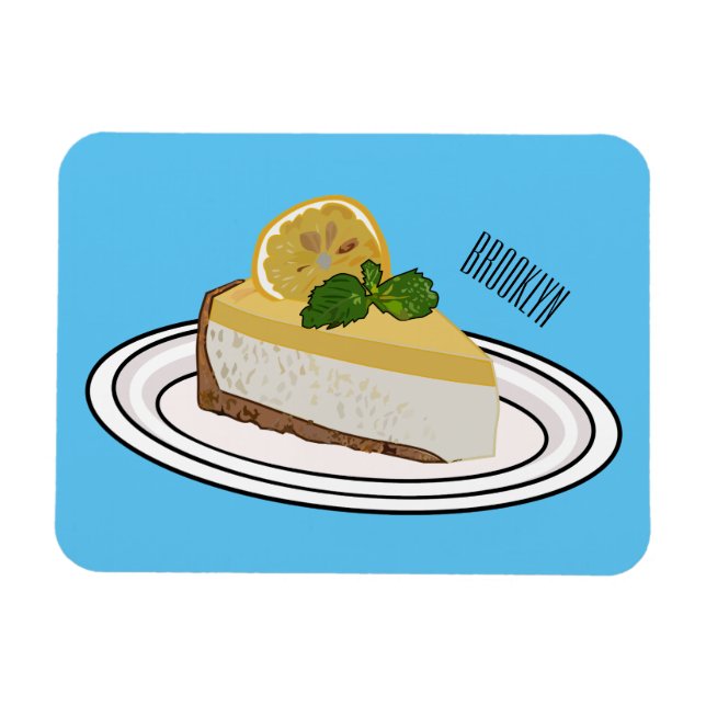 Imán Ilustracion personalizado de queso de limón (Horizontal)