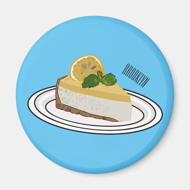 Imán Ilustracion personalizado de queso de limón (Frente)