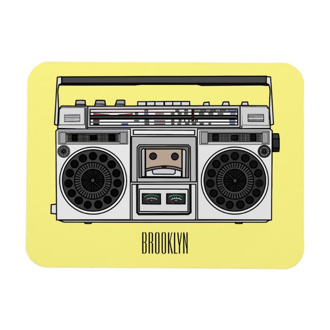 Imán Ilustracion personalizado de radio (Horizontal)