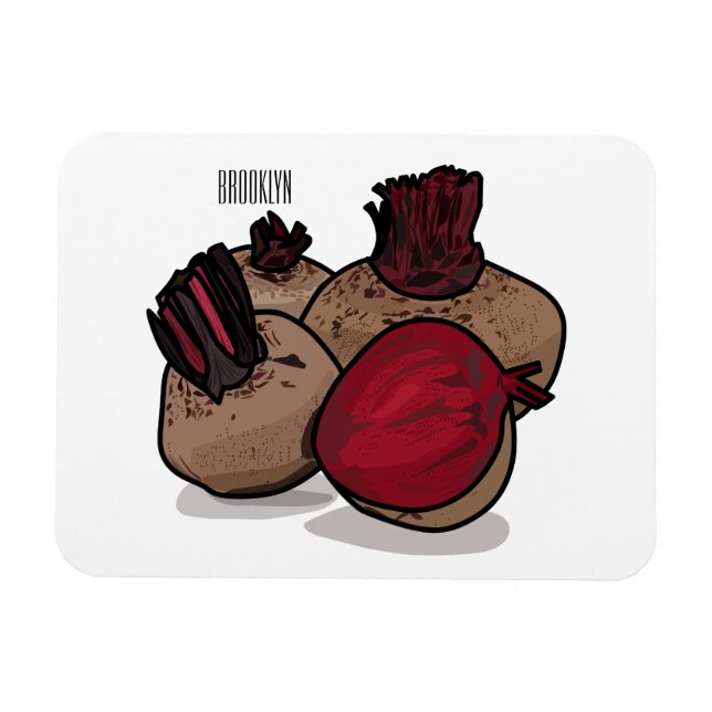 Imán Ilustracion personalizado de remolacha (Horizontal)