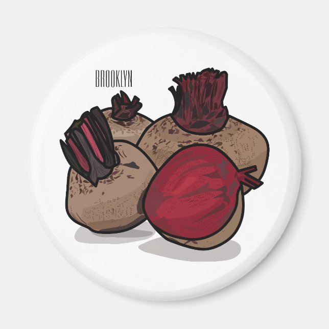 Imán Ilustracion personalizado de remolacha (Frente)