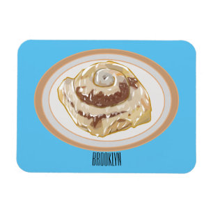 Imán Ilustracion personalizado de rollo de canela