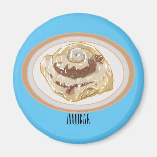 Imán Ilustracion personalizado de rollo de canela