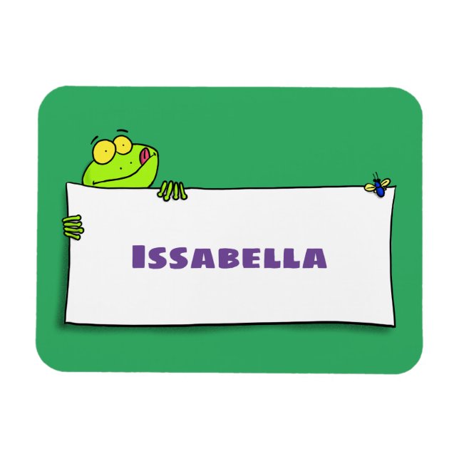 Imán Ilustracion personalizado de señas de rana verde s (Horizontal)