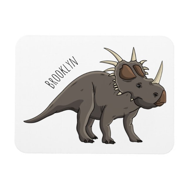Imán Ilustracion personalizado de Styracosaurus (Horizontal)