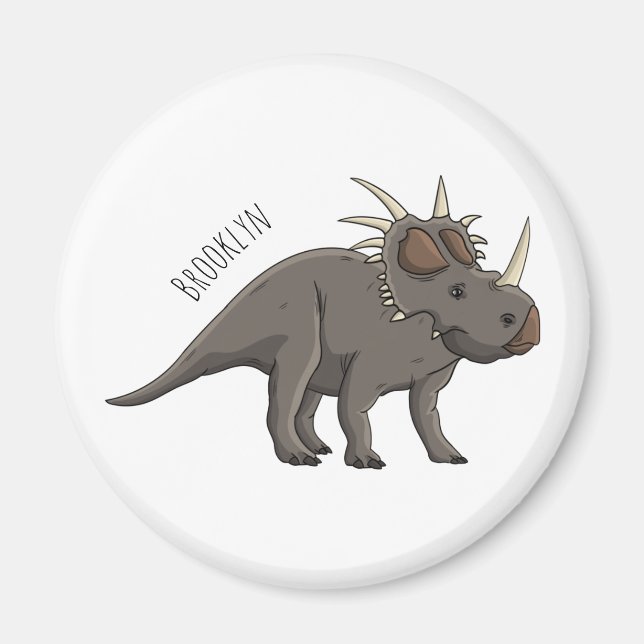 Imán Ilustracion personalizado de Styracosaurus (Frente)