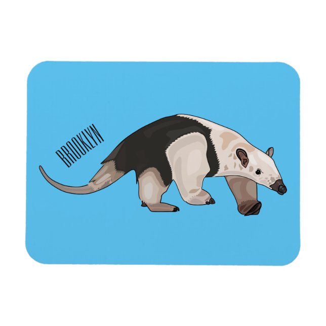 Imán Ilustracion personalizado de Tamandua (Horizontal)