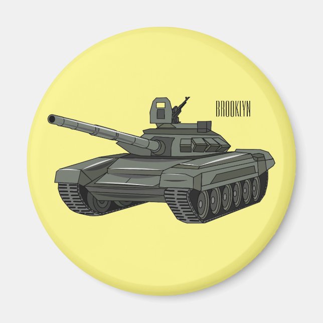 Imán Ilustracion personalizado de tanques (Frente)