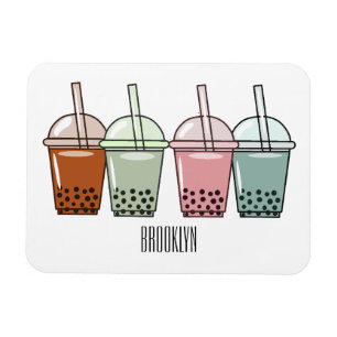Imán Ilustracion personalizado de té de burbujas