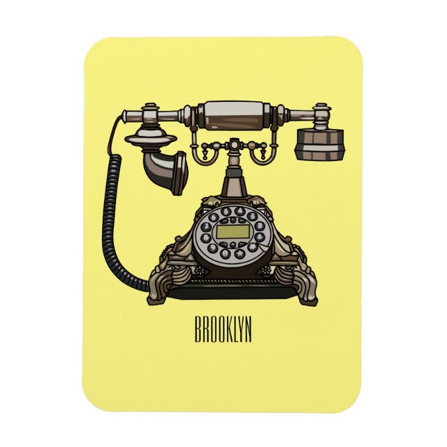 Imán Ilustracion personalizado de teléfono (Vertical)