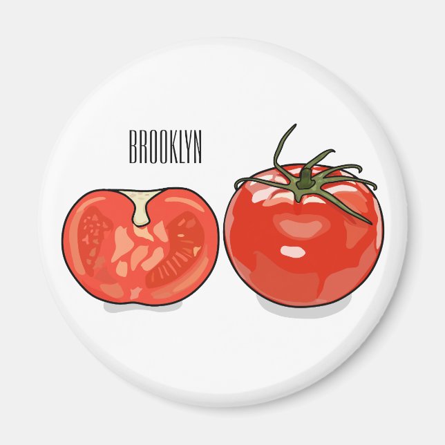 Imán Ilustracion personalizado de tomate (Frente)