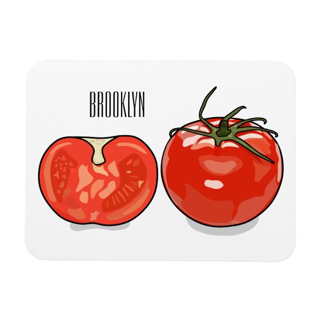 Imán Ilustracion personalizado de tomate (Horizontal)