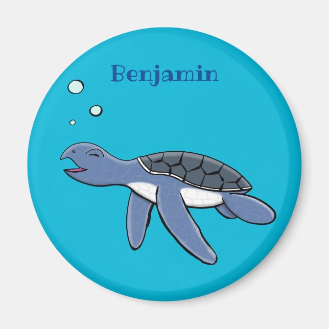 Imán Ilustracion personalizado de tortuga marina de beb (Frente)