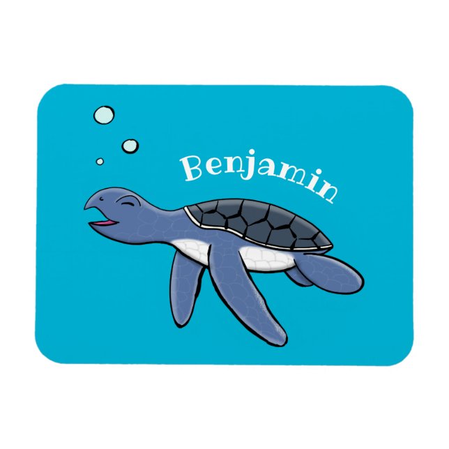 Imán Ilustracion personalizado de tortuga marina de beb (Horizontal)